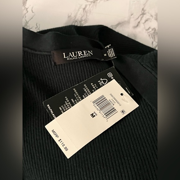 Lauren Ralph Lauren Solid green Ribbed Cardigan w/ Pockets, Size M , NWT!! - Picture 14 of 15